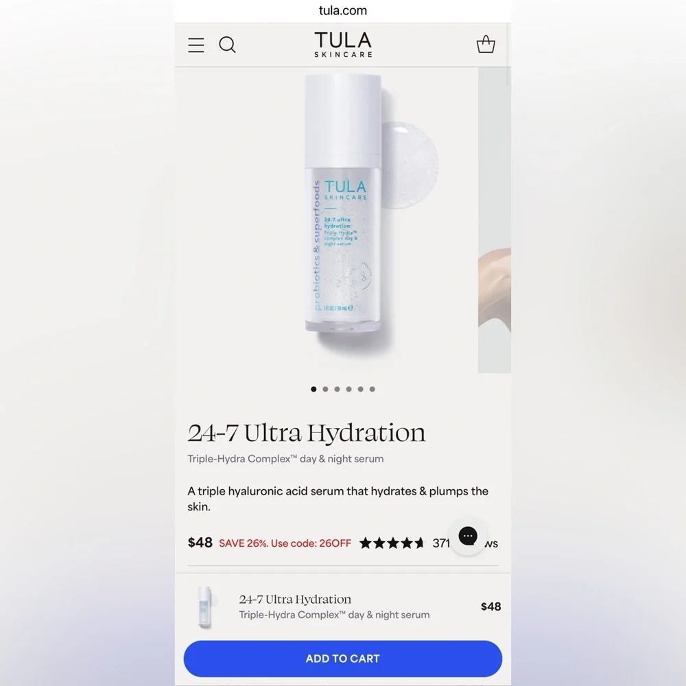 Tula Skincare 24-7 Ultra Hydration Day & Night Serum